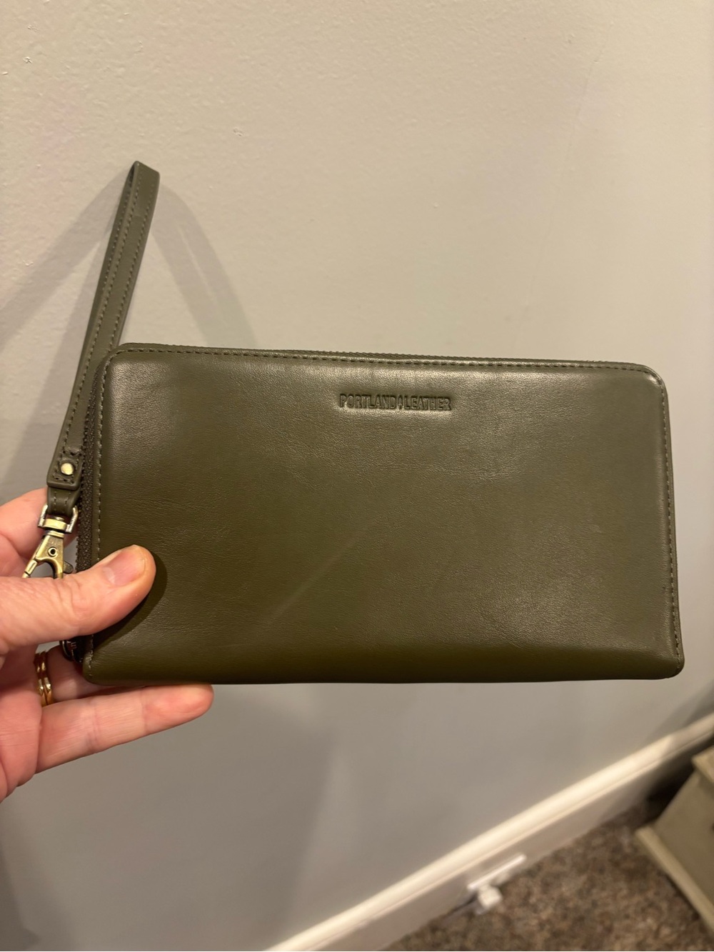 Brand new Portland Leather Empire Wrist Wallet Wallet in Bay Green